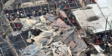 A photo showing the remains in a section of the Gikomba Market in Nairobi after a fire incident that occurred on December 1, 2023.