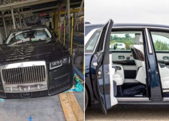 A photo the Rolls Royce Phantom car seen in photos shared on social media and photo showing the features of the luxury car.
