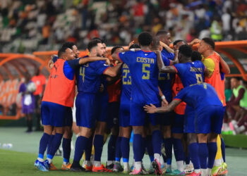 Cape Verde players celebrating their victory over Ghana Black Stars at AFCON 2023.