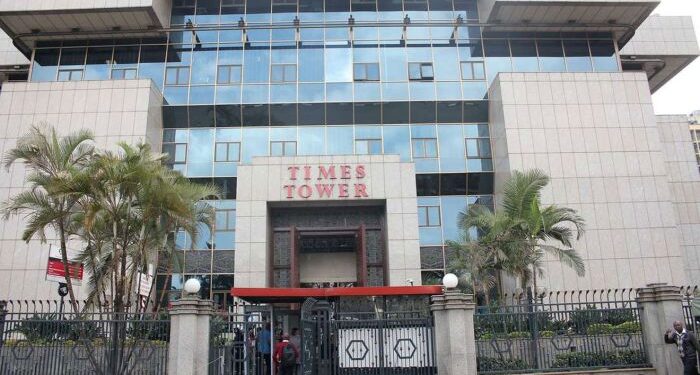  image of Times Tower which houses Kenya Revenue Authority offices. 