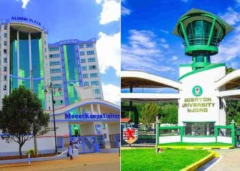 A collage photo of Mount Kenya University and Egerton University.
