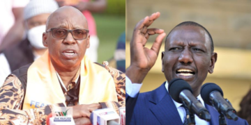 A collage photo of former SARAPHINA Presidential aspirant Jimmy Wanjigi and President William Ruto. PHOTO/Courtesy