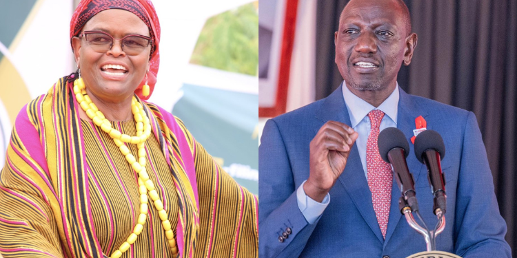 Photo collage of President William Ruto and Chief Justice Martha Koome.