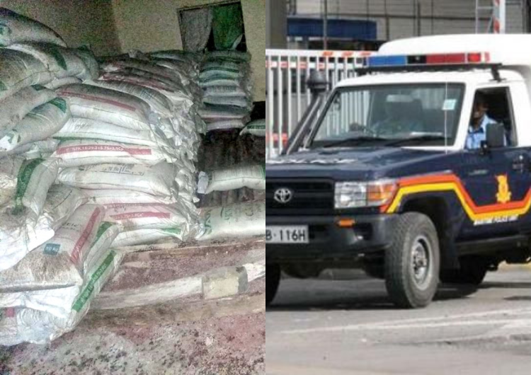 Bags of government fertilizer stored at the Grace Covenant Church in Narok South.PHOTO/DCI.