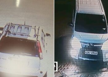 A photo collage of screengrabs taken from CCTV videos showing motorists accused of leaving unpaid bills at petrol stations.