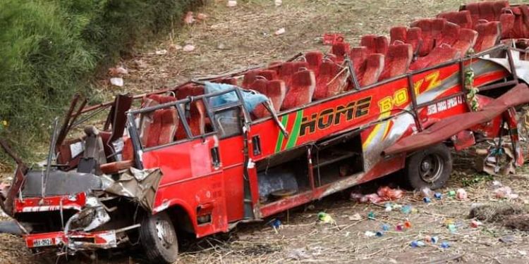 A wreckage of the Homeboyz bus that was involved in a accident in 2018. photo/courtesy. 