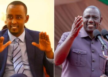 A side to side photo of State House Spokesperson Hussein Mohamed and President William Ruto.