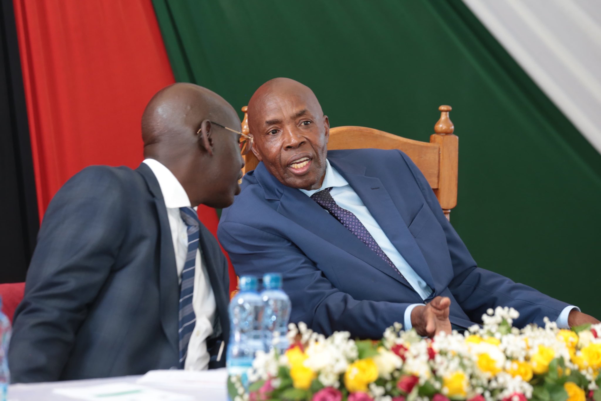 Education Cabinet Secretary Ezekiel Machogu (right) and Pricipal Secretary Belio Kipsang during the release of the 2023 KCSE exam results on January 8, 2023.