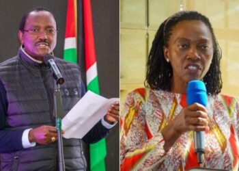 Wiper Party Leader Kalonzo Musyoka (left0 and NARC Kenya Party Leader Martha Karua.