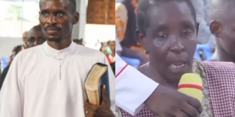 A photo collage of pastor Ezekiel and the mama mboga who brought Ksh 6 million in cash to the New Life Prayer Church on February 3, 2024.PHOTO/Screen grab