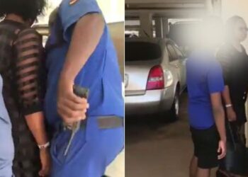 A photo collage of the woman caught in an altercation with a property manager in Nairobi.