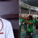 Side to side photo of politician Cairo Ojougboh and Nigerian players applauding.PHOTO/Courtesy