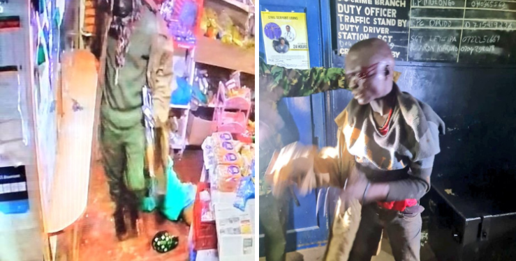 DCI officers arrested the police accused of robbing a supermarket