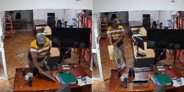 Screengrabs of a suspect stealing laptops in an office. PHOTO/Courtesy.