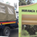 A collage of a Kenya Police car and Murang'a University gate. PHOTO/ Courtesy
