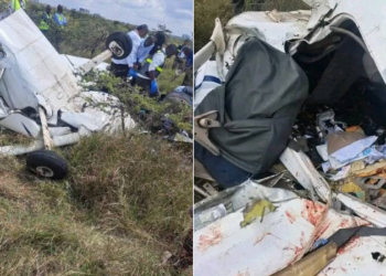 A photo collage of the remains of the Ninety Nines Flying School plane that collided with Safarilink passenger plane. PHOTO/Courtesy.