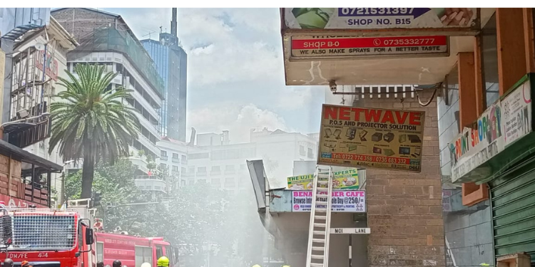 Fire breaks out at Nacico Building in Nairobi. /CITIZEN DIGITAL