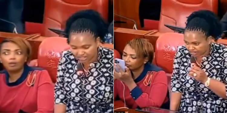 Karen Nyamu Captured Using Phone During Senate Session
