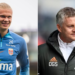 A collage of Manchester City star Erling Haaland and Former Manchester United Manager Ole Gunnar Solskjaer.