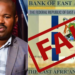 A collage Photo of Ugandan Man Moses Haabwa and the fake Sheafra Currency. PHOTO/ Courtesy