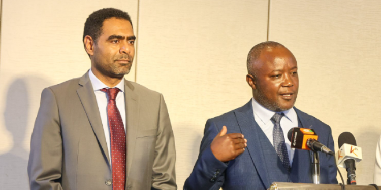 Murang'a Seal Vice Chairperson(L) Hussein Mohammed and Chairperson Robert Macharia. PHOTO/ Courtesy
