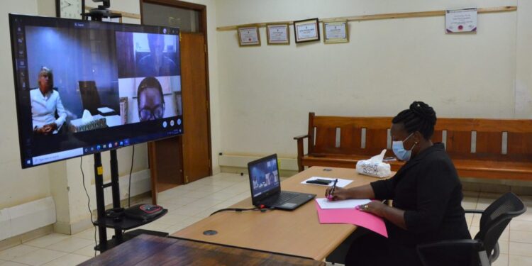 A virtual Court proceeding in Nyeri County