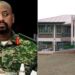 Ugandan Chief of Defense Forces General Muhoozi Kainerugamba and a photo of the Mount Kenya Academy in Nyeri.