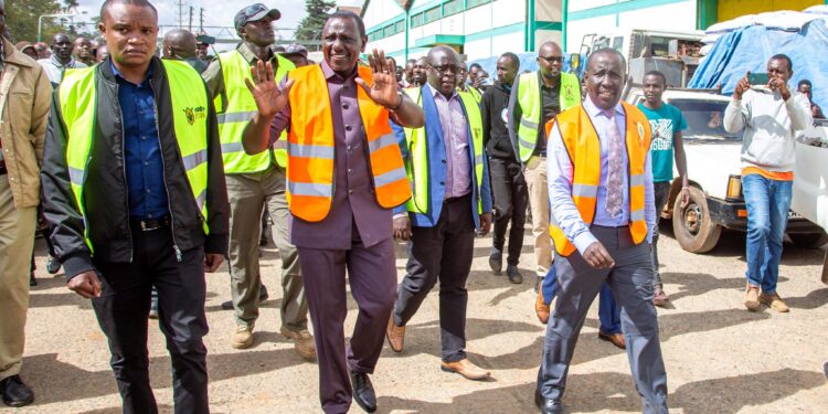 kARUA President William Ruto tours Eldoret NCPB Depot on April 8, 2024.PHOTO/PCS.