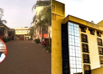 A side to side photo of the Hotel Lilies Hotel in Juja, Kiambu County, and a photo of the White Rhino Hotel in Nyeri County.