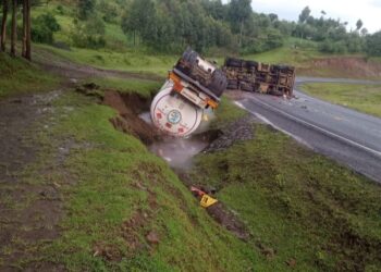 Gas Leak Reported After Fuel Tanker Overturns in Kericho