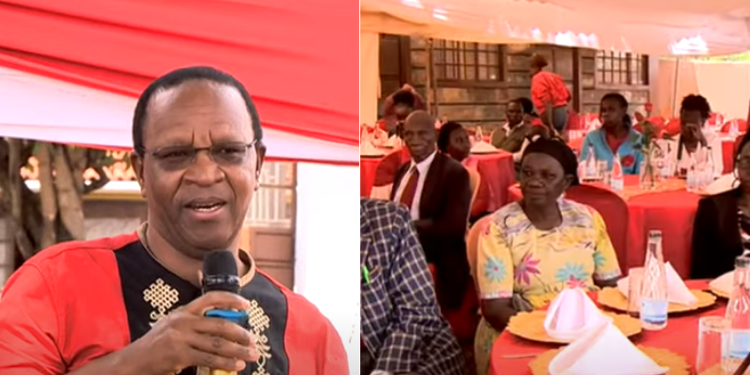 A collage of former Interior PS Karanja Kibicho and friends attending the birthday celebration. PHOTO/ Screen grab