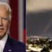 A collage of US President Joe Biden and an anti-missile system operates after Iran launched drones and missiles towards Israel, as seen from Ashkelon, Israel April 14, 2024. PHOTO/REUTERS
