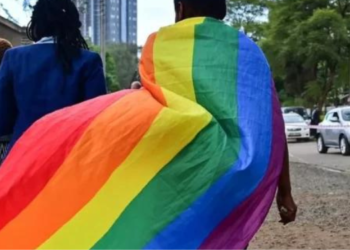 LGBTQ+ Activist walking in the streets with a pride flag. PHOTO/BBC