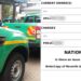 A photo collage of an NTSA van and a screenshot of results from a number plate search.
