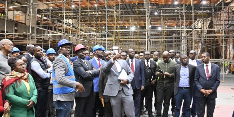 President William Ruto inspects renovation of KICC on August 4, 2024. PHOTO/PCS.