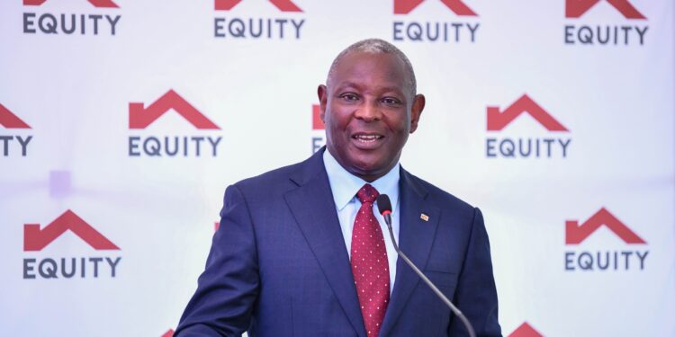 Equity Group Managing Director and CEO, Dr. James Mwangi during the launch of the 2023 financial year report. PHOTO/Equity