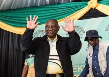 South African President Cyril Ramaphosa during a past election campaign. PHOTO: Rajesh Jantilal/AFP.