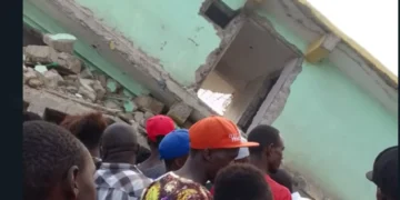 Three-storey building which collapsed in South B division in Starehe sub-County. PHOTO/RMS.