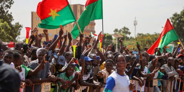 Burkina Faso citizens in a street in September 2023. PHOTO/ Reuters