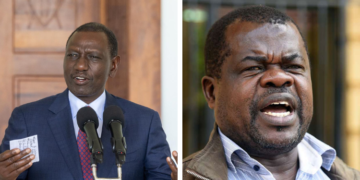 Side to side photo of President Ruto (Left) and Senetor Omtatah (Right). Photo/Courtesy
