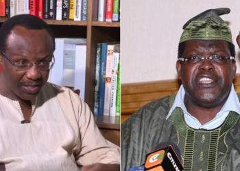 A photo collage of Chairperson of the President's Council of Economic Advisors David Ndii and Lawyer Dr Miguna Miguna. PHOTO/Courtesy.