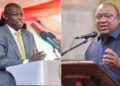 A photo collage of DP Rigathi Gachagua and former President Uhuru Kenyatta. PHOTO/Courtesy.