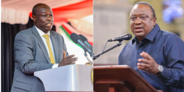 A photo collage of DP Rigathi Gachagua and former President Uhuru Kenyatta. PHOTO/Courtesy.