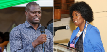 A photo collage of Kiharu MP Ndindi Nyoro and TSC CEO Nancy Macharia. PHOTO/Courtesy.