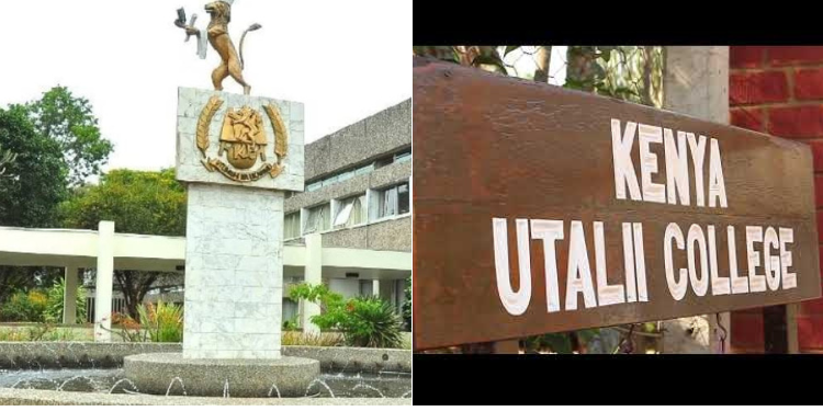 A photo collage of Kenya Utalii College building and signpost. PHOTO/Courtesy.