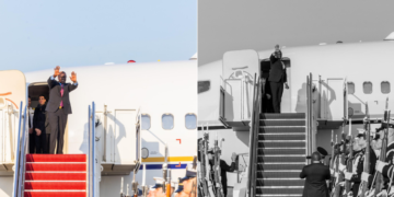 President William Ruto boarding the private jet. Photo/PCS