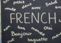A signage showing some French words.