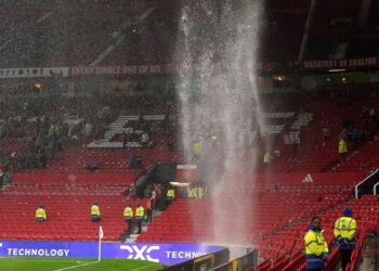 Old Trafford Stadium Leaking. Photo/Courtesy