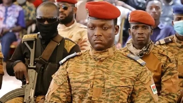 Burkina Faso military leader Ibrahim Traore and his army men. Photo/Courtesy