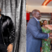 A collage of American Actor Tyler Perry (left) and President William Ruto in a moment with First Lady Rachel Ruto.